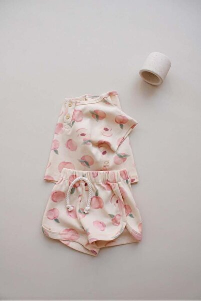 Oh La La Koala For Little Ones Peach Print Camisole Bottom Top Set