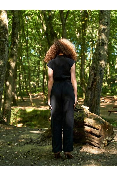 Coral Belted Jumpsuit Black