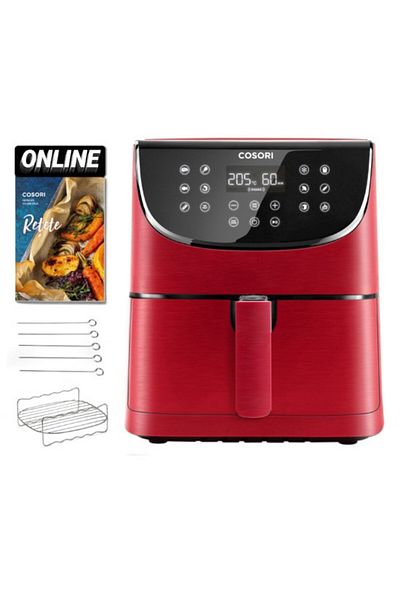 COSORI Friteuză cu aer cald, fără ulei, Cosori Air Fryer, capacitate 5,5 litri, 1700W, roșie