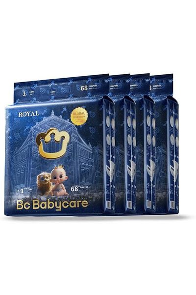 Bc Babycare Babycare Royal Baby Diapers, Size 1 (2-5kg), 272 Pieces, Super Mega Pack of 4