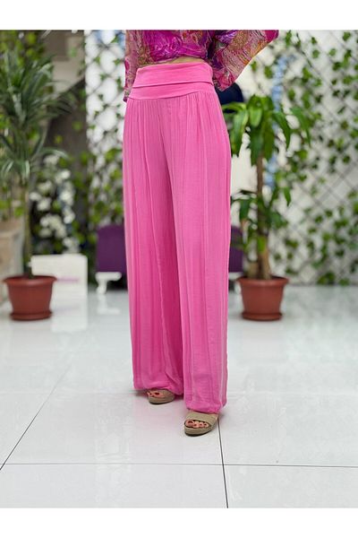 Punta Otantik Ncc2030021 Italian Silk Trousers Pink