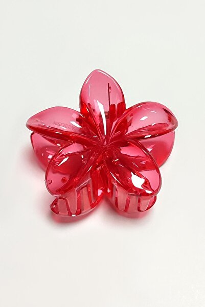 Fatex Şeffaf Lotus Çiçeği Toka Kırmızı