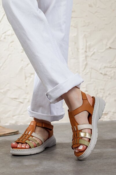 Adım Adım Women's Genuine Leather Orthopedic Sandals