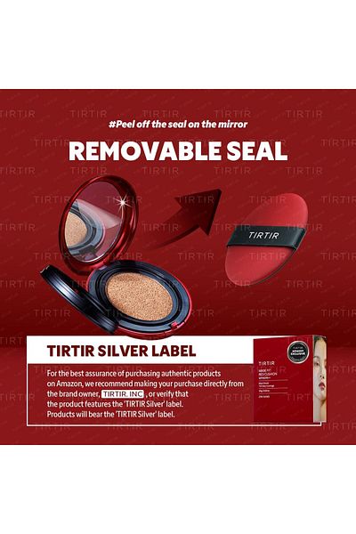 TIRTIR Mask Fit Red Cushion Foundation, No.1 Korean Foundation, Long Lasting, Lightweight 40N CINNAMON