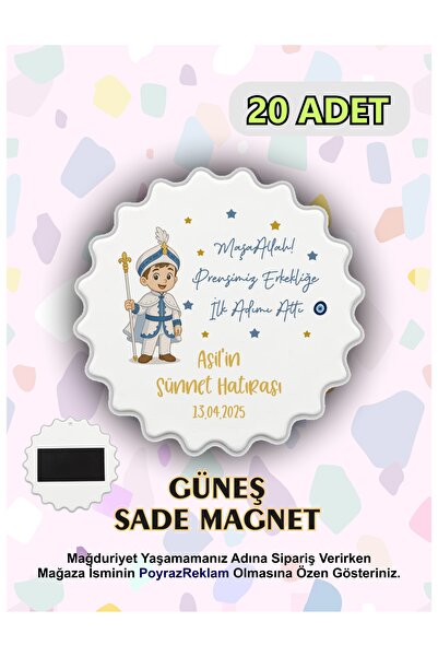 PoyrazReklamTasarım Sünnet Güneş Magnet - Sünnet Hediyelik - Magnet - KİŞİYE ...