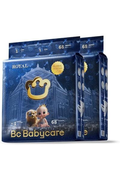 Bc Babycare Babycare Royal Baby Diapers, Size 1, 2-5 kg, 136 Pieces, Pack of 2