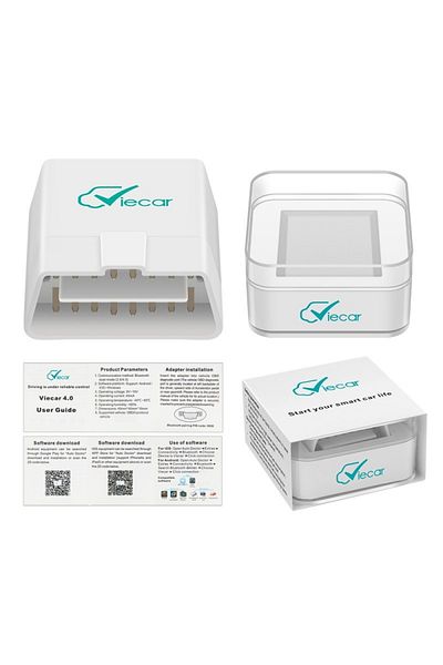 Viecar Dual Bluetooth 4.0 Multi-brand Diagnostic Interface, White, Dedicated Application, Ios, Andro