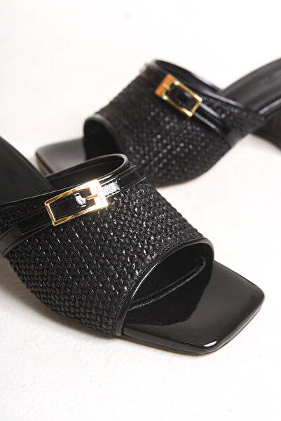 Liza Shoes JAYLA Papuci de damă cu curea cu detalii din paie A026-K316