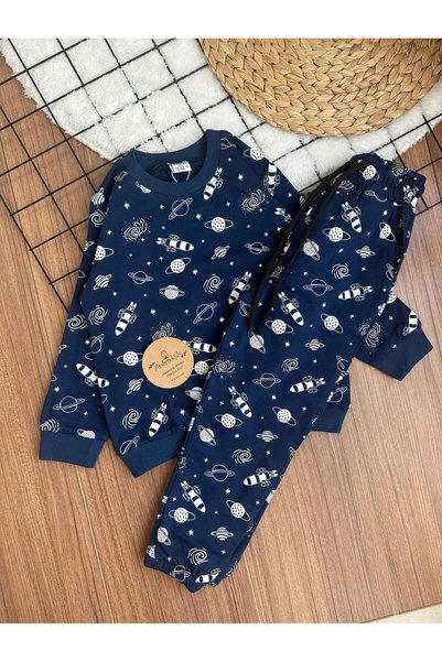 ArdenKids 2-7 Yaş Lacivert Astronot Pijama takımı