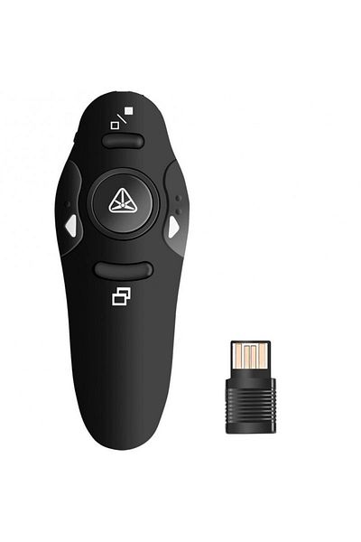 TECHSTAR Wireless Presentation Remote Control, With Laser Pointer, Slideshow Buttons, Usb