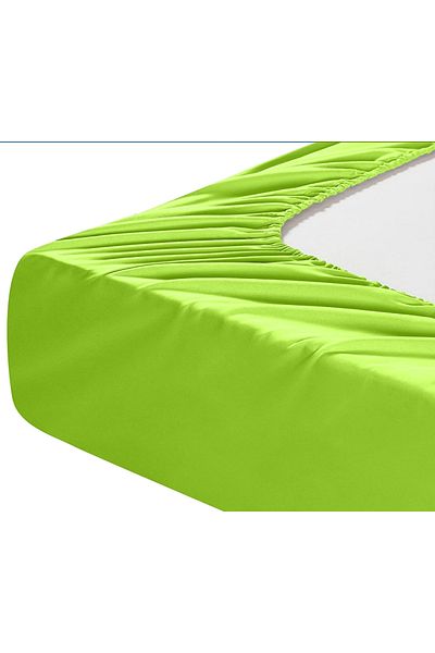 Five Store Double bed linen, elastic cover, Sicily, ranforce cotton, green, 4 pieces