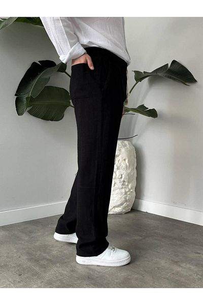 MODA Black Belly Drawstring Baggy Pants