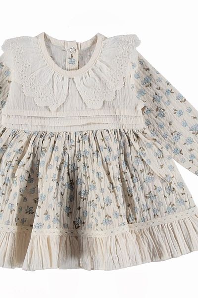 minuma Baby Girl Organic Floral Patterned Dress 9/24 Months