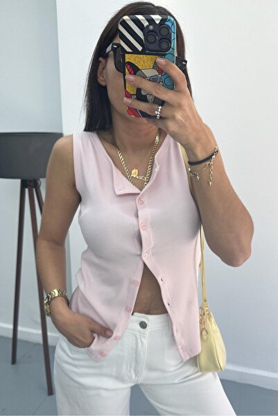 bunubanayolla Düğmeli Örme Yelek