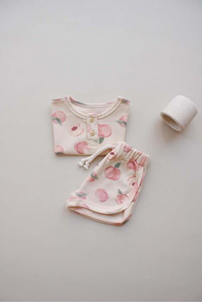 Oh La La Koala For Little Ones Peach Print Camisole Bottom Top Set
