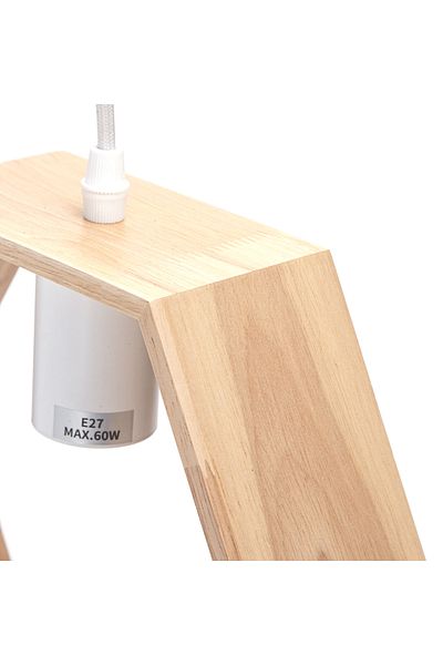 Sofia Concept Sophie Modern Wooden Pendant Lamp, Adjustable Height, E27, 110 Cm, Hexagon, White/Beige