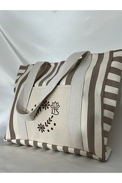 LTS bag Linen Shoulder Bag (Stripes)