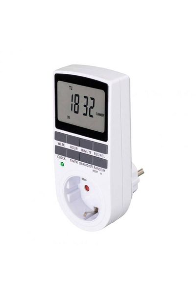 Powertoolsconcept Digital Programmable Socket, Weekly, 250 V~ / 50 Hz, 16 (2) A, 3680 W, White