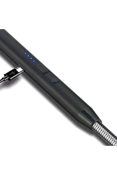 Aptel Compact plasma lighter, USB charging, plastic/stainless steel, 25.5 cm