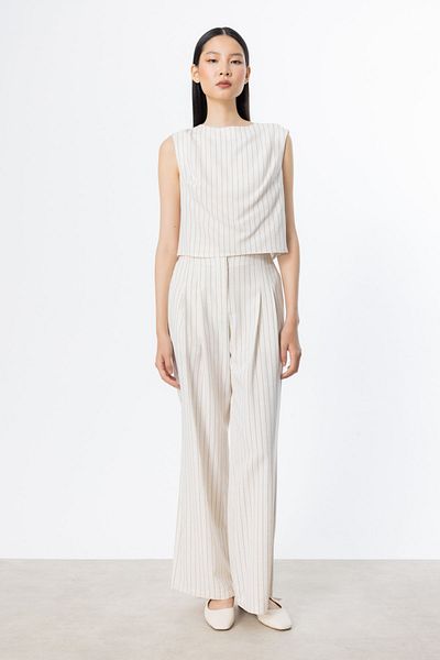 ON Striped Pleated Wide Leg Pants