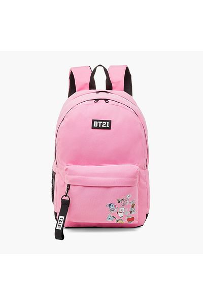 BT21 Printed Backpack with Zip Closure and Adjustable Shoulder Straps - 18 inches