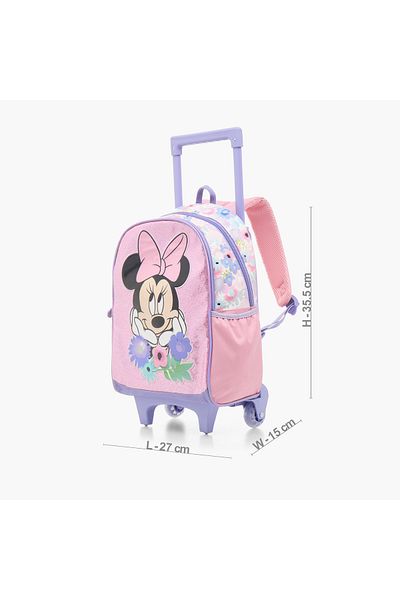 Disney Minnie Mouse Print Trolley Bag with Retractable Handle - 14 inches