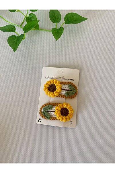 Adenya 2 KOMADA SUNCEVCA RUČNO IZRAĐENOG AMIGURUMI PLETENE KOPČE (PAR)