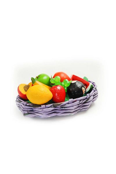 Halımax Handmade Decorative Mis Scented Natural Fruit Soap 9 Pieces with Basket