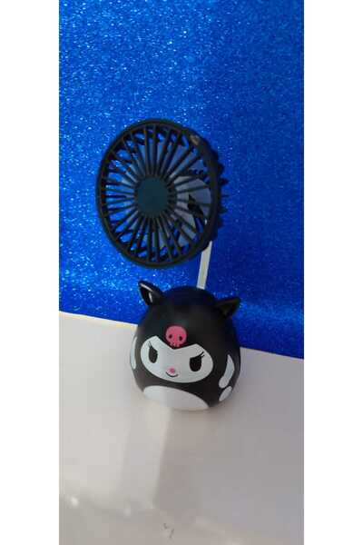 FAMEMUS ACCESSORY Kuromi Figürlü Mini Masaüstü USB Fan – Taşınabilir Tasarım Hediyelik eşya Doğum günü
