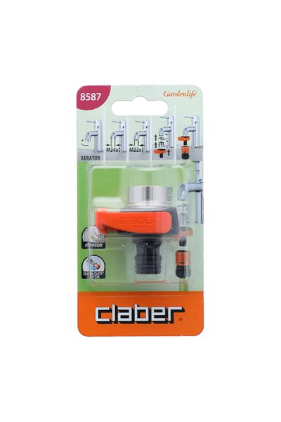 CLABER 3/4inch Quick Fit Tap Connector Black and Orange