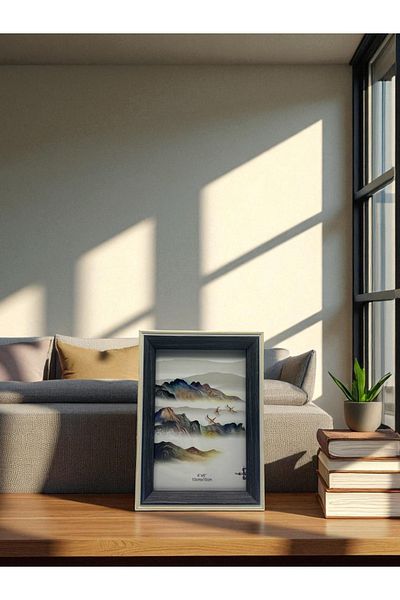 CİHO Ciho 10×15 cm Glass Wooden Decorative Contrast White Detailed Photo / Memory Frame