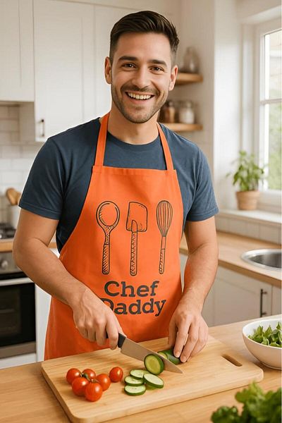 MODALİN Chef Dady Liquid Proof Kitchen Apron Stain Resistant, Liquid Proof, Easy to Clean Apron