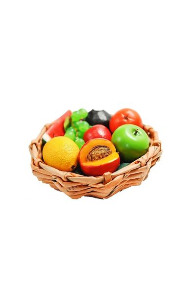 Halımax Handmade Decorative Mis Scented Natural Fruit Soap with Basket 8 Pieces