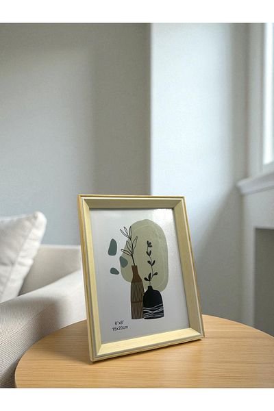 CİHO 15×20 cm Glass Wooden Decorative Contrast White Detailed Photo / Memory Frame