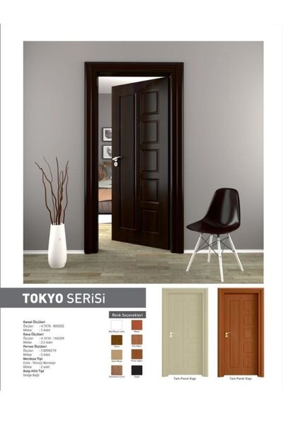 VISNES Oda Kapısı İç Mekan Panel Kapı Tokyo Serisi Membran Kapı 90 cm