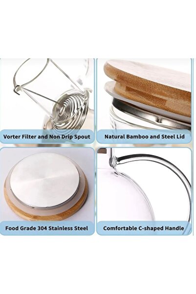 Yenigeldi 1000 ml Isıya Dayanıklı Borosilikat Cam Çaydanlık Demlik