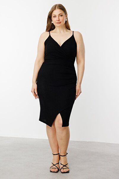 Ekol Askılı Simli Elbise