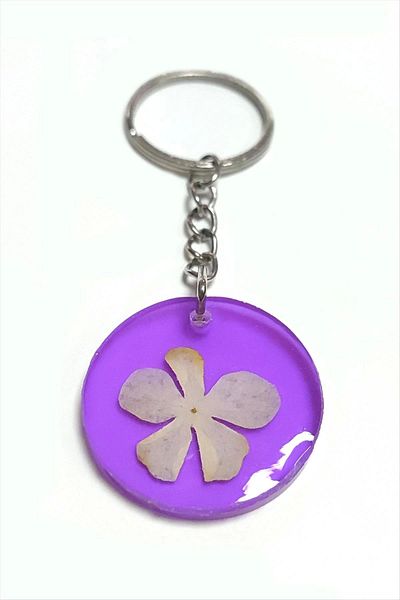 Enseb Snowball Flower Daisy Epoxy Keychain