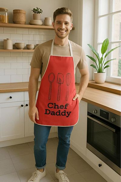 MODALİN Chef Dady Liquid Proof Kitchen Apron Stain Resistant, Liquid Proof, Easy to Clean Apron