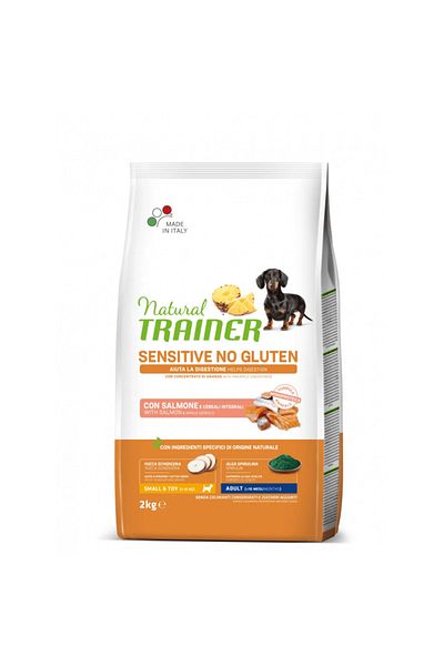 Natural Trainer Trainer Sensitive Mini & Toy Adult No Gluten Salmon and whole grains 2kg