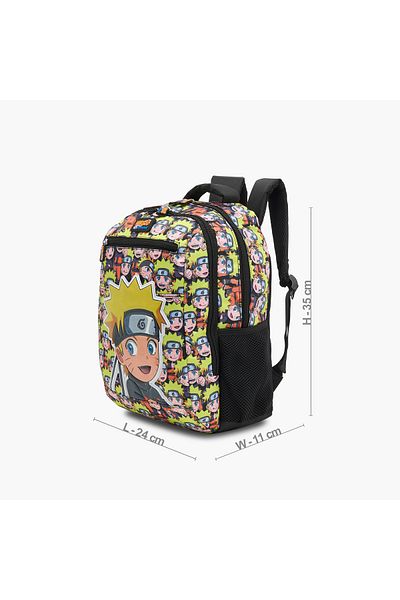 TV TOKYO TV Tokyo Naruto Print Backpack with Adjustable Strap and Zip Closure - 14 inches