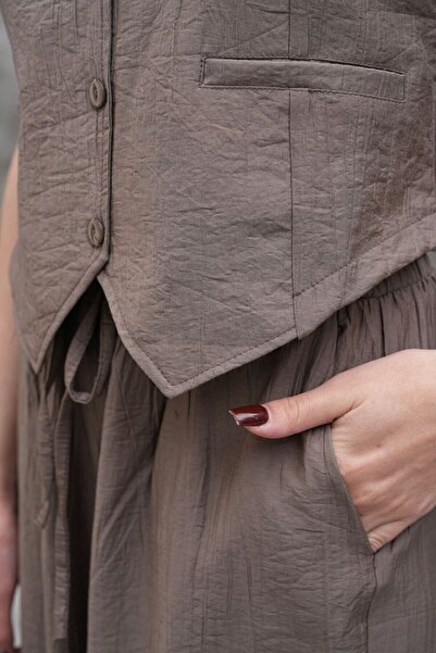 esmacamoda Women's Vest Set Mink Modal Fabric Vision Color