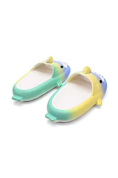 Tmall Slippers for Women and Children,Shark Shape,Gradient Colors,Foam,PC01,Yellow