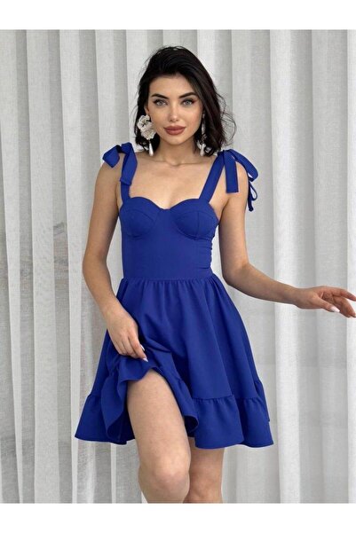 shopivastore БЕЗШЕВА АТЛАСНА РОКЛЯ С ПРЕЗРАМКИ ВЪЖЕ