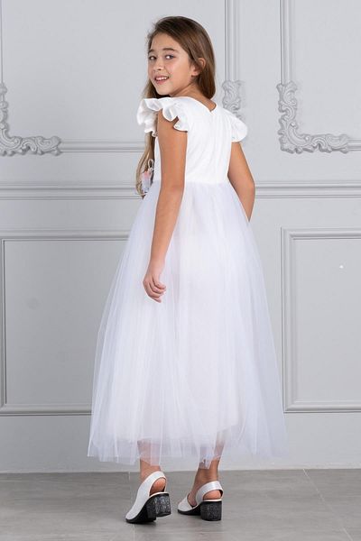 SUBU TASARIM Girl's Tutu Glitter Evening Dress White Tbskvc3009