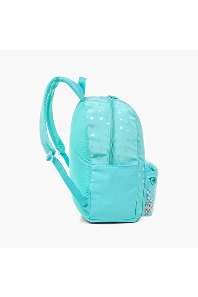 Juniors Star Print Backpack with Adjustable Straps and Zip Closure - 16 inches