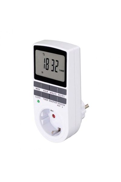 Powertoolsconcept Digital Programmable Socket, Weekly, 250 V~ / 50 Hz, 16 (2) A, 3680 W, White