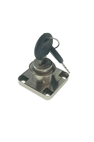 OEM Set de încuietori pentru mobilă cu 2 chei, FAM-65366, 41x28x19mm, argintiu