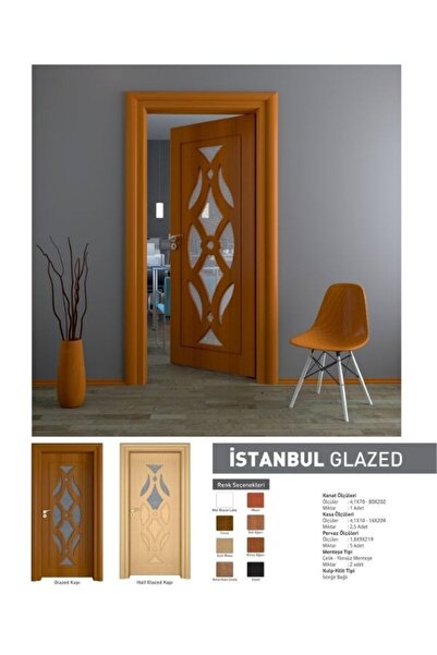 VISNES Oda Kapısı İç Mekan Panel Kapı İstanbul Serisi Membran Kapı 90 cm