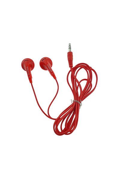 OEM Stereo audio headphones, in-ear, Titanum 91908, 3.5mm jack connector, 115 cm cable, red